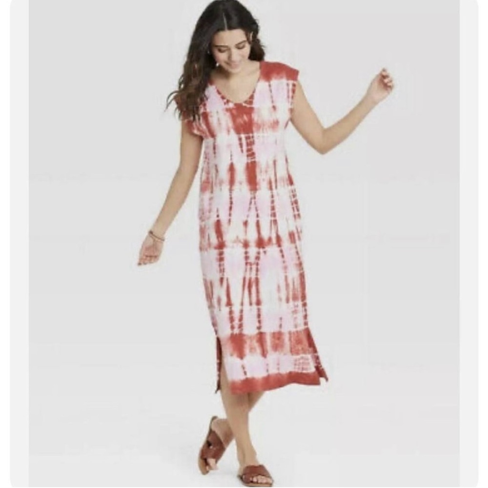 Universal Thread tie dye midi t shirt dress in size Large